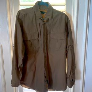 Mens 5.11 coyote color long sleeve 100% cotton shirt